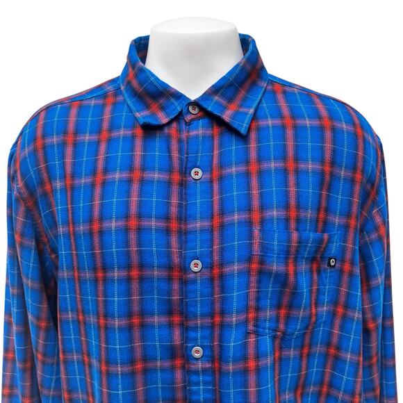 Marmot Shirt Sz XXL Blue Red Plaid Button Up Flannel Casual Utility Normcore - Picture 3 of 12
